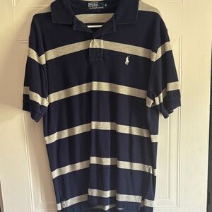 Polo by Ralph Lauren Blue and Cream Striped Polo Shirt